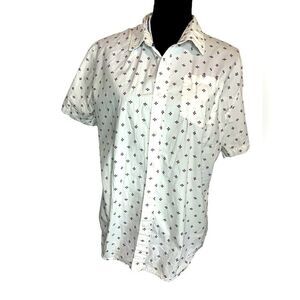 MBX PREMIUM GOODS WHITE PRINTED BUTTON UP MENS SIZE XL NEVER WORN